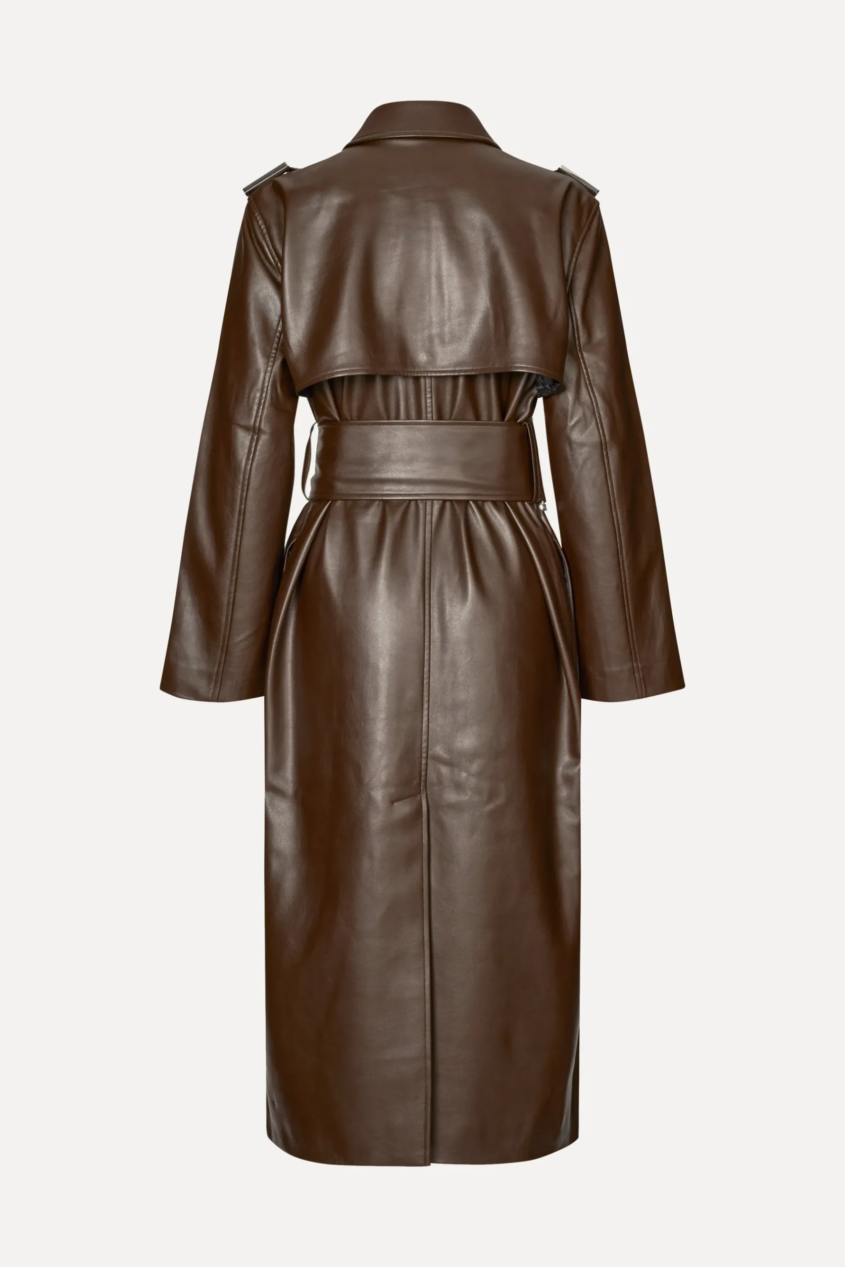 STINE GOYA Oversized Trenchcoat With Buckle Belt - Chocolate Discount