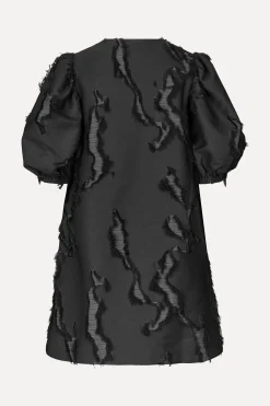 STINE GOYA Puffy Sleeves Mini Dress - Jet Black JetBlack New
