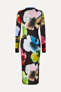 STINE GOYA Pullover Long Sleeve Midi Dress - Watercolor Bloom WatercolorBloom Fashion