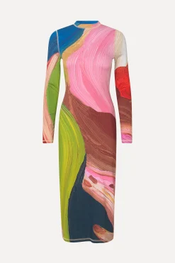 STINE GOYA Pullover Long Sleeve Midi Dress - Hands Best Sale