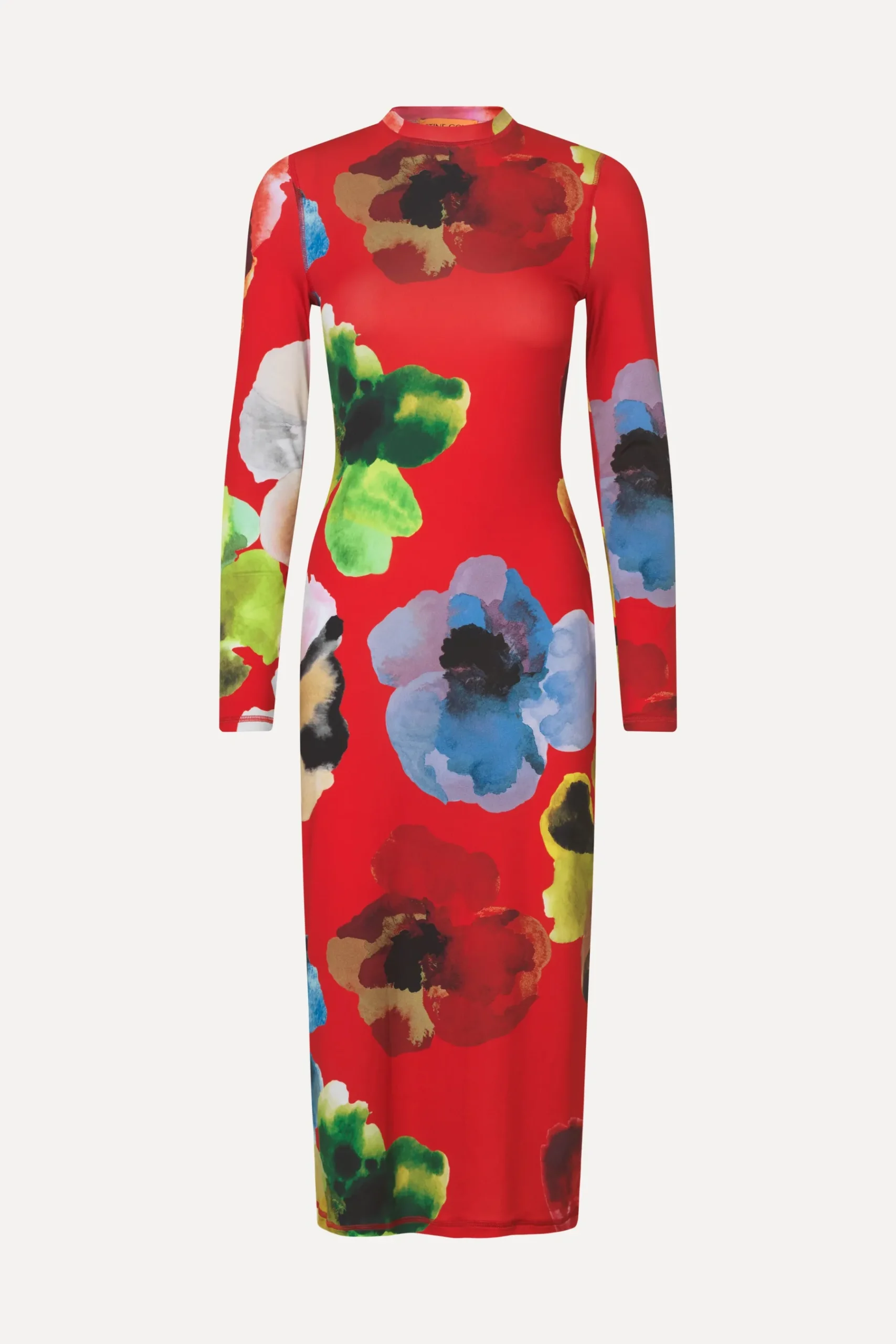 STINE GOYA Pullover Long Sleeve Midi Dress - Bloom In Red BloomInRed Shop