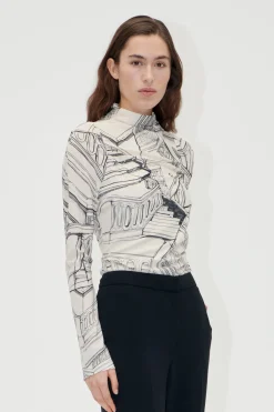 STINE GOYA Rouched Fitted Top - Fineline Staircase FinelineStaircase Hot