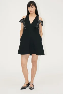 STINE GOYA Ruffle Sleeve Mini Dress - Black Clearance