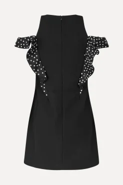 STINE GOYA Ruffle Sleeve Mini Dress - Black Clearance