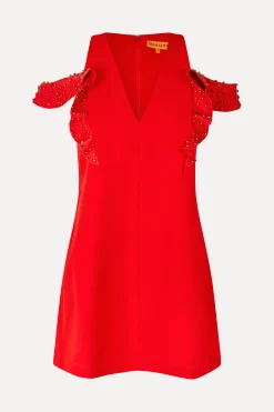 STINE GOYA Ruffle Sleeve Mini Dress - Berry New