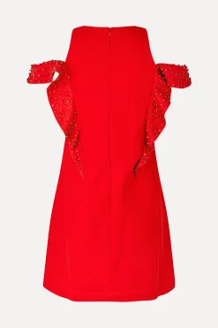 STINE GOYA Ruffle Sleeve Mini Dress - Berry New