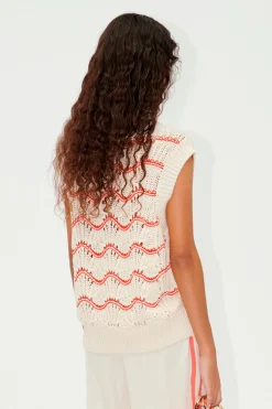 STINE GOYA SGAsger Vest - Orange Waves OrangeWaves Discount