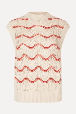 STINE GOYA SGAsger Vest - Orange Waves OrangeWaves Discount