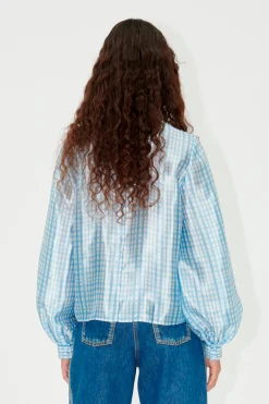 STINE GOYA SGAshley Blouse - Blue Check BlueCheck Shop