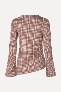 STINE GOYA SGClementine Blouse - Brown Check BrownCheck Best Sale