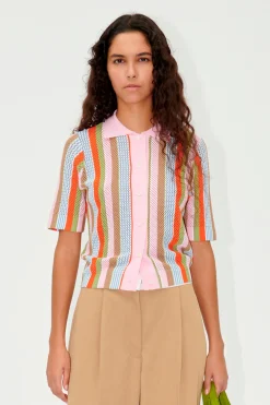 STINE GOYA SGDarcy Cardigan - Multi Stripe MultiStripe Online