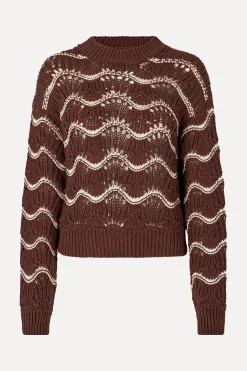 STINE GOYA SGDirch Jumper - Cream Waves CreamWaves Discount