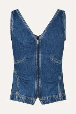 STINE GOYA SGEliana Denim Top - Trompe L'oeil TrompeL'oeil Best Sale