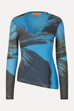 STINE GOYA SGFlorian Blouse - Brown Brush Stroke Poppy BrownBrushStrokePoppy Fashion