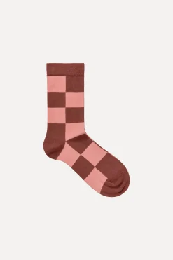 STINE GOYA SGIggy Socks - Rosewood Check RosewoodCheck Sale
