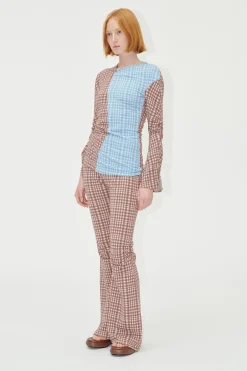 STINE GOYA SGLenny Pants - Brown Check BrownCheck Best
