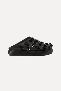 STINE GOYA SGSeoul Mules - Black 3D Flowers Black3DFlowers Best Sale