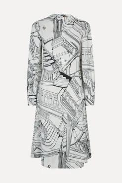 STINE GOYA Shoulder Pleated Long Dress - Fineline Staircase FinelineStaircase Hot