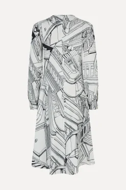 STINE GOYA Shoulder Pleated Long Dress - Fineline Staircase FinelineStaircase Hot