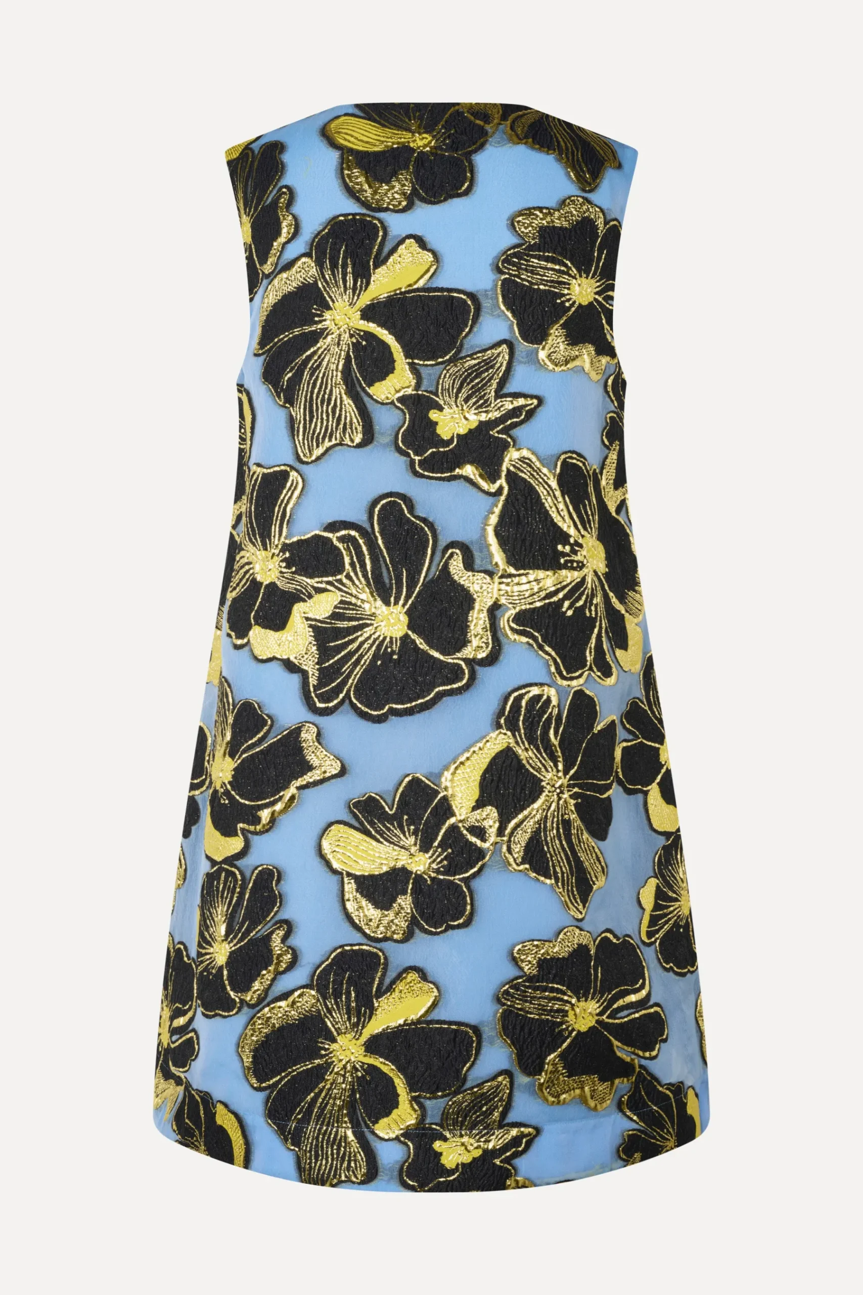 STINE GOYA Sleeveless V-Neck Short Dress - Blue Anemone Jacquard NeckShortDress-BlueAnemoneJacquard Cheap