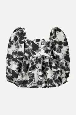 STINE GOYA Square Neck Long Sleeve Top - Anemone Jacquard AnemoneJacquard Sale