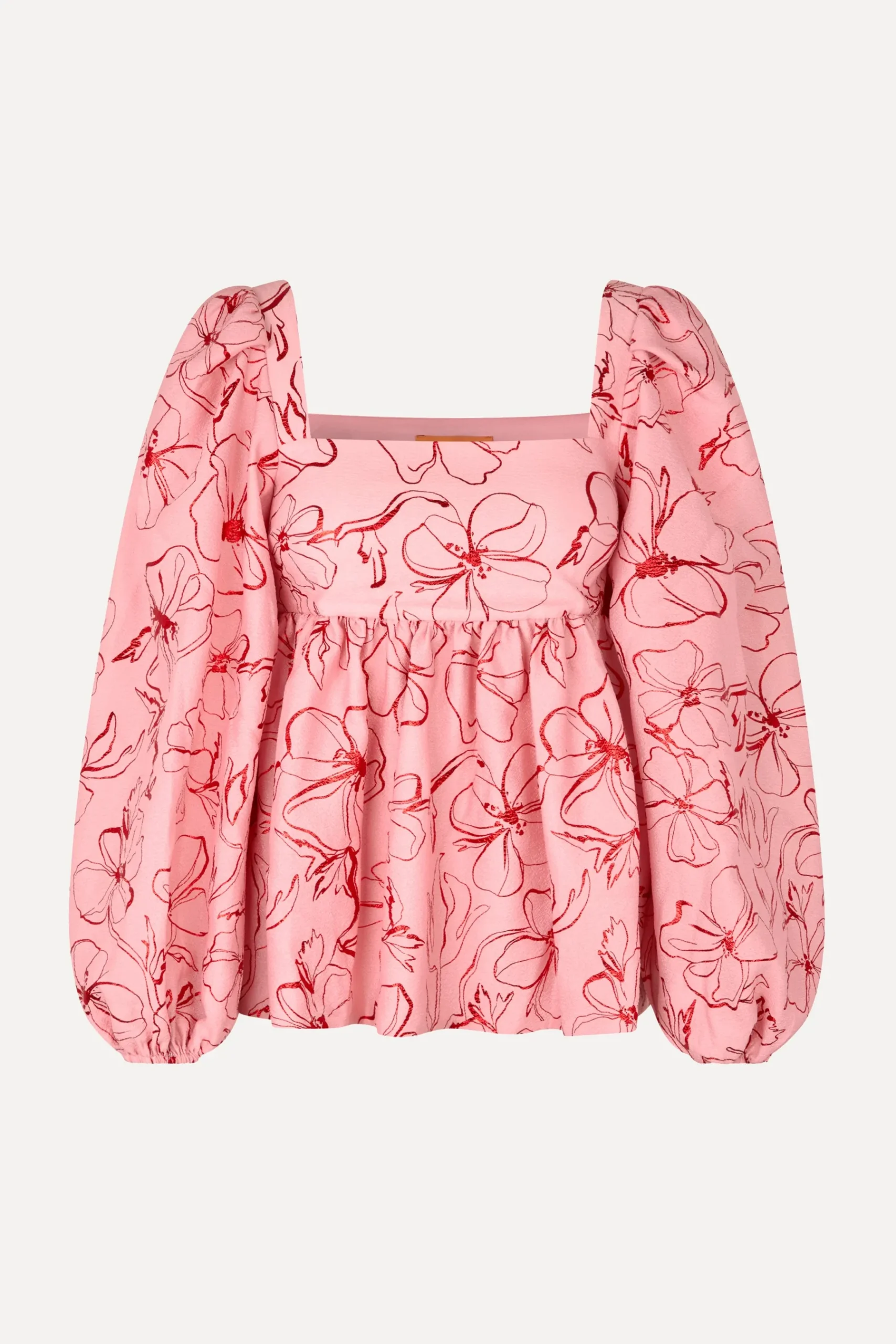 STINE GOYA Square Neck Long Sleeve Top - Foil Foliage FoilFoliage Cheap