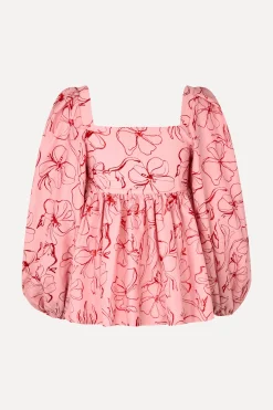 STINE GOYA Square Neck Long Sleeve Top - Foil Foliage FoilFoliage Cheap