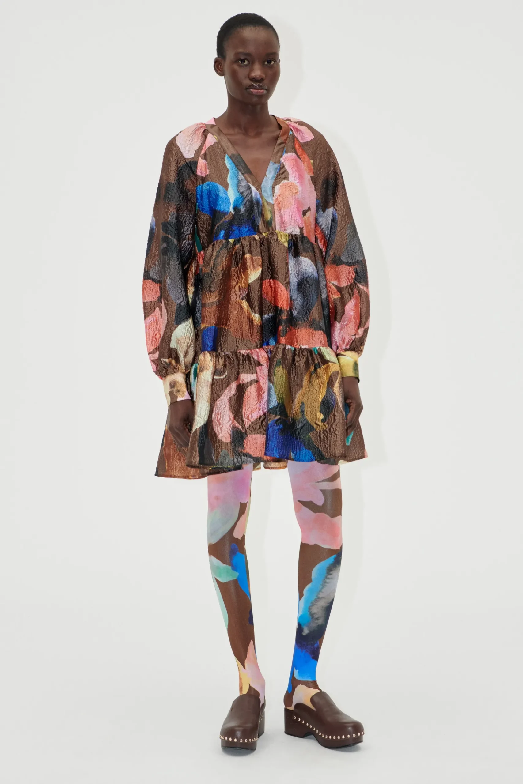 STINE GOYA Tier Voluminous Mini Dress - Aquarelle Garden AquarelleGarden Online