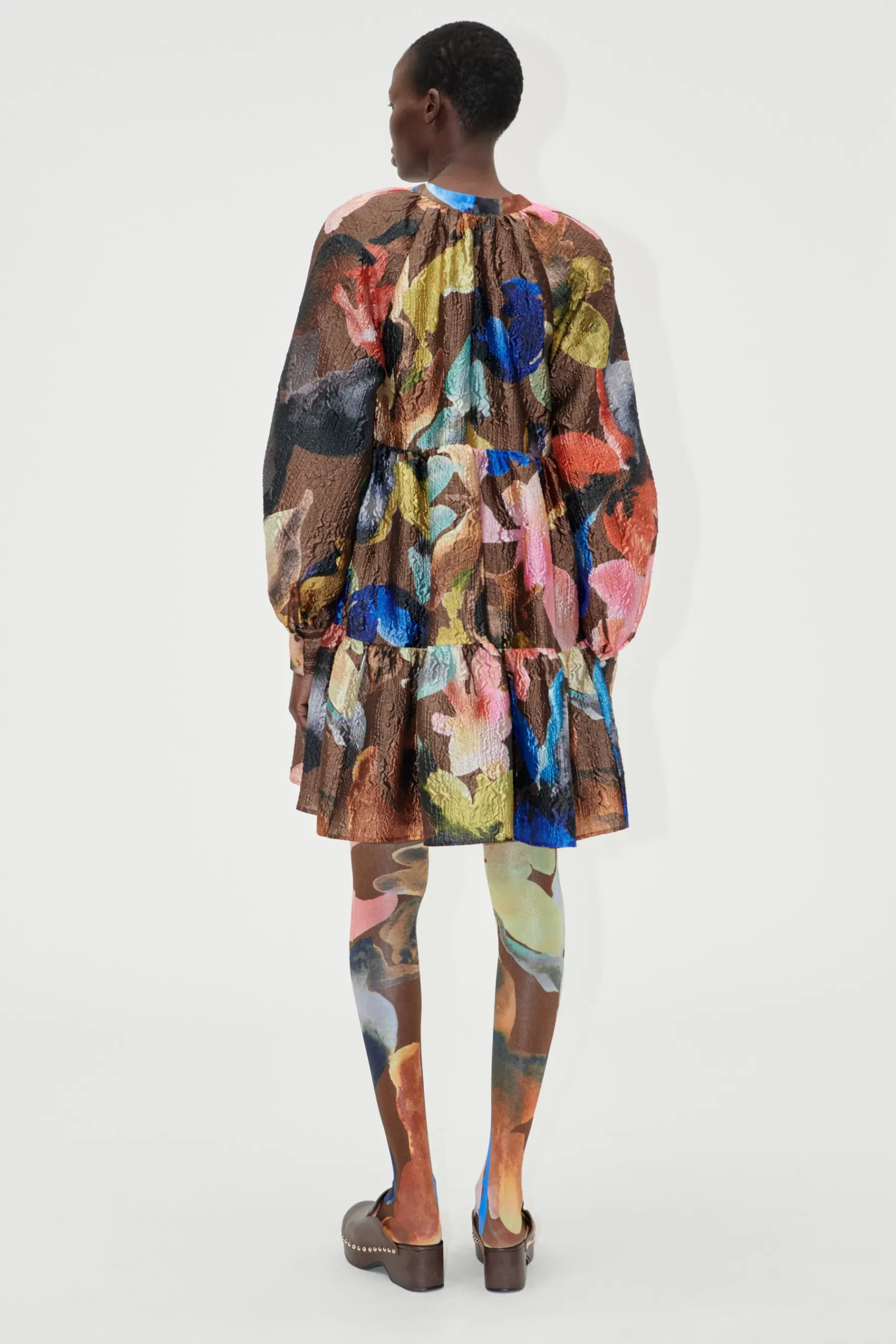 STINE GOYA Tier Voluminous Mini Dress - Aquarelle Garden AquarelleGarden Online