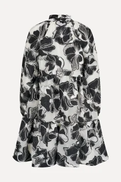 STINE GOYA Tier Voluminous Ruffle Mini Dress - Anemone Jacquard AnemoneJacquard Hot