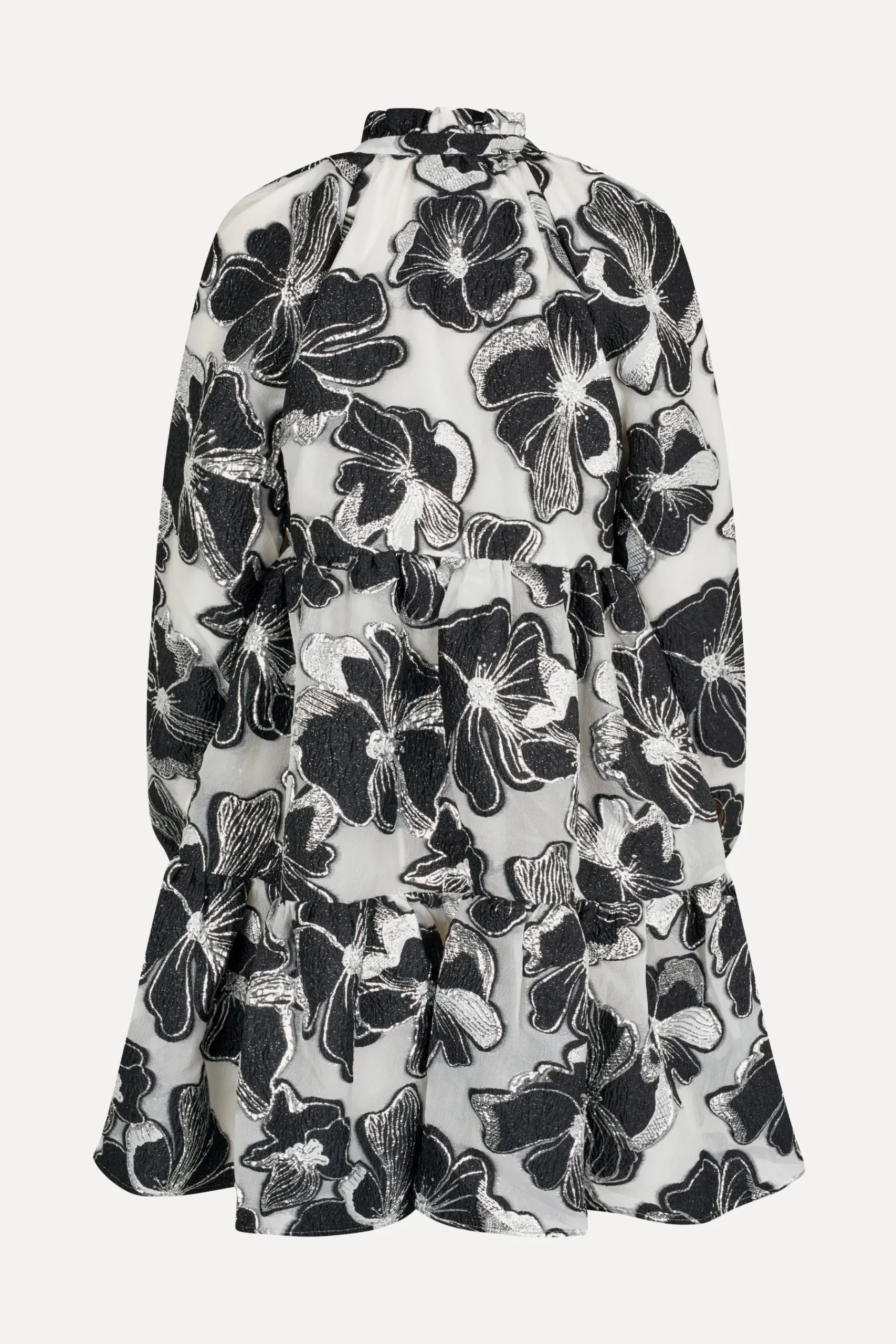 STINE GOYA Tier Voluminous Ruffle Mini Dress - Anemone Jacquard AnemoneJacquard Hot