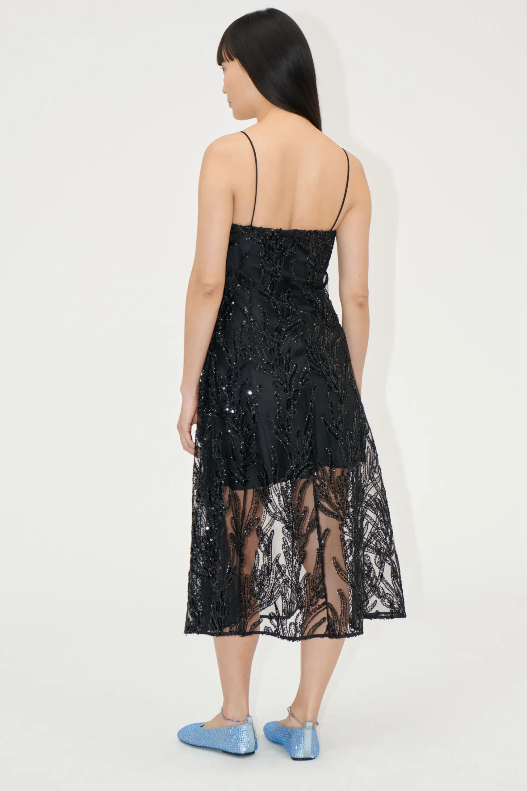 STINE GOYA V Neck Midi Dress - Abstract Embellishment AbstractEmbellishment Cheap