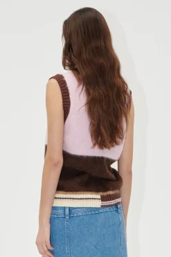 STINE GOYA V Neckline Vest - Multi Stripes MultiStripes Cheap