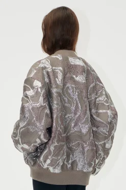 STINE GOYA Volominous Bomber Jacket - Abstract Foliage AbstractFoliage Discount