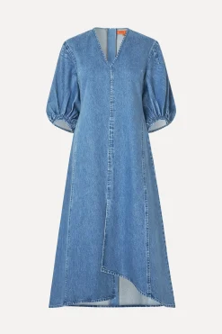 STINE GOYA Volume Sleeves Midi Dress - Denim Blue DenimBlue Flash Sale