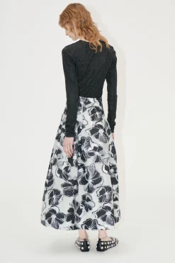 STINE GOYA Voluminous Midi Skirt - Anemone Jacquard AnemoneJacquard Fashion