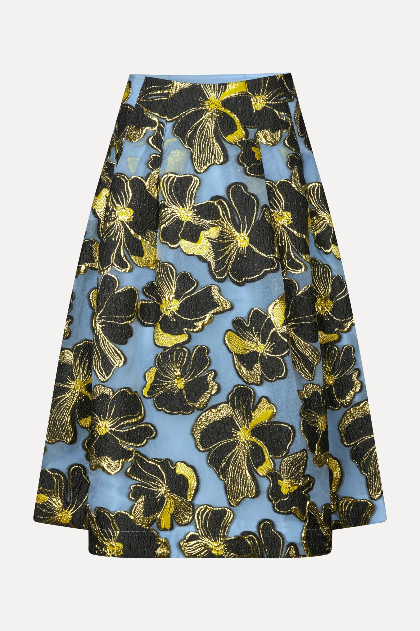 STINE GOYA Voluminous Midi Skirt - Blue Anemone Jacquard BlueAnemoneJacquard Best