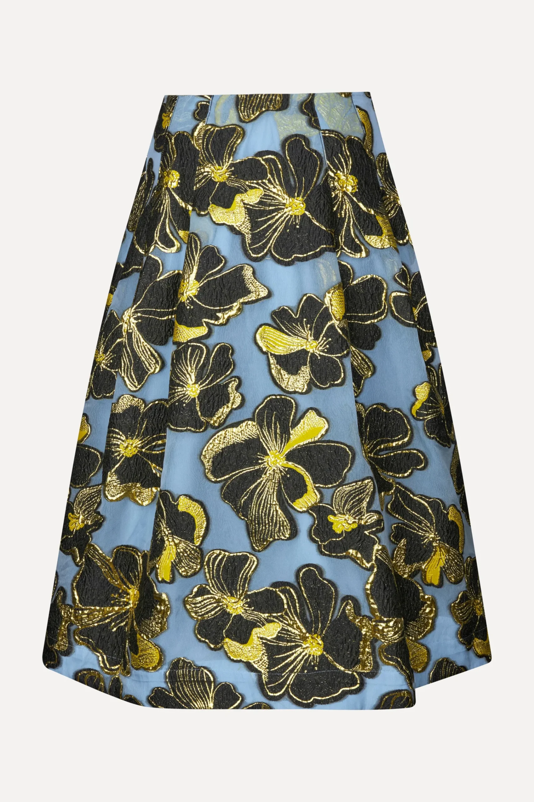 STINE GOYA Voluminous Midi Skirt - Blue Anemone Jacquard BlueAnemoneJacquard Best