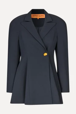 STINE GOYA Voluminous Mini Coat Dress - Black Outlet