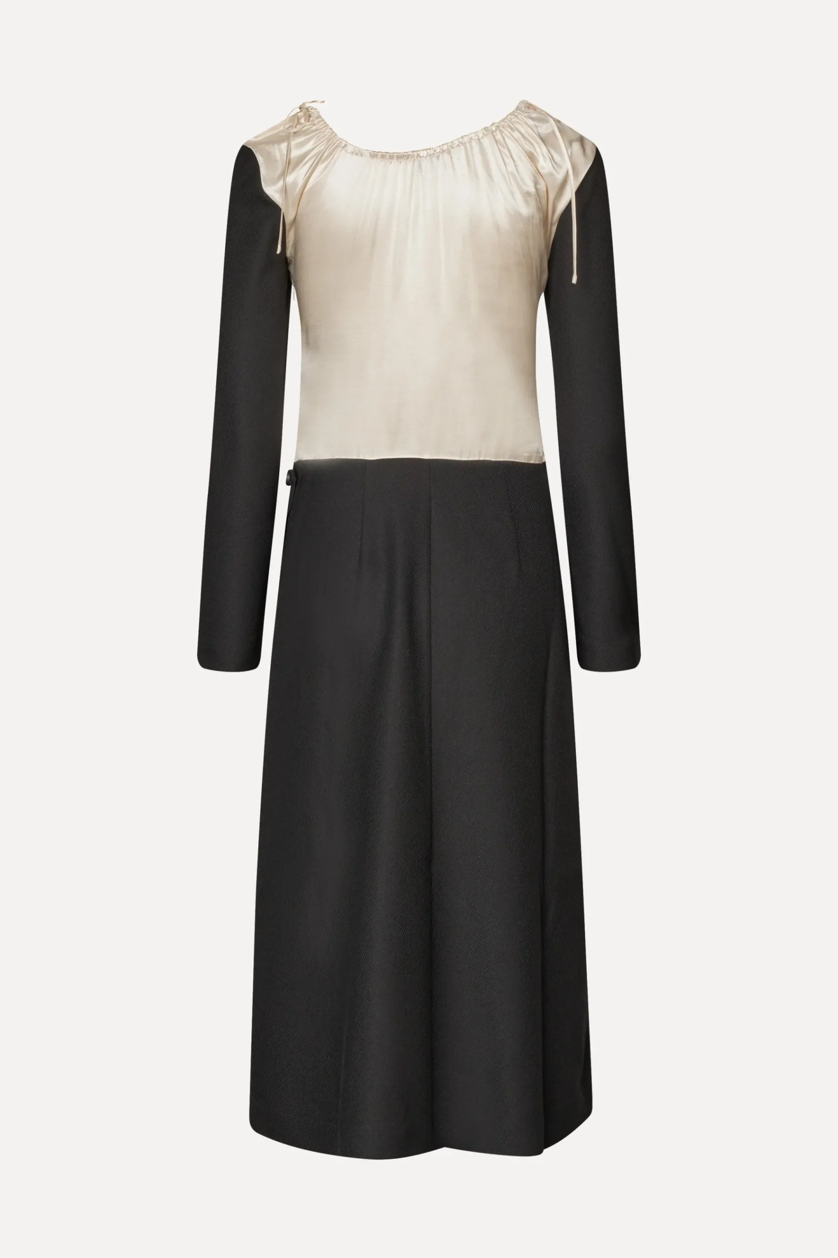 STINE GOYA Wrap Midi Dress - Black / Butter Milk Online